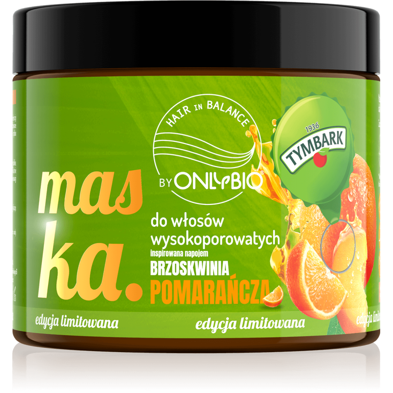 OnlyBio x Tymbark Hair in Balance Pomarańcza-brzoskwinia Maska do włosów wysokoporowatych 400ml